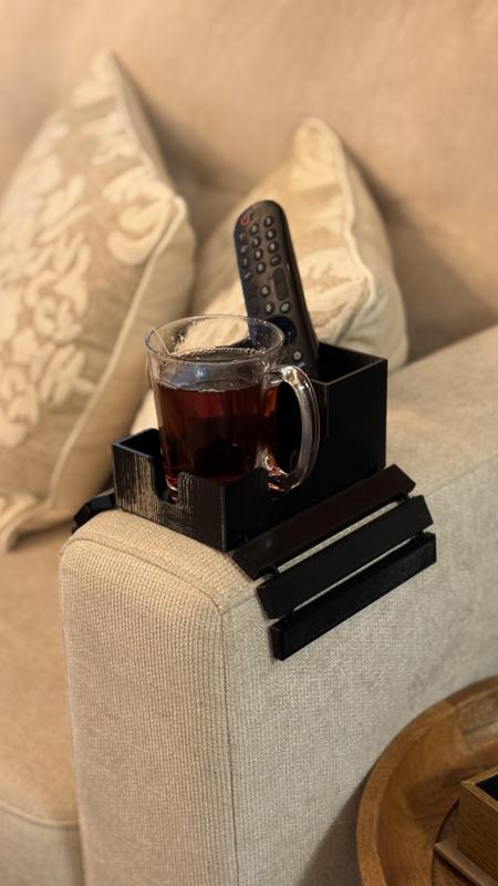 Flexi Couch Armrest Cup & Remote Holder – Flexible Fit 3D Printable STL File