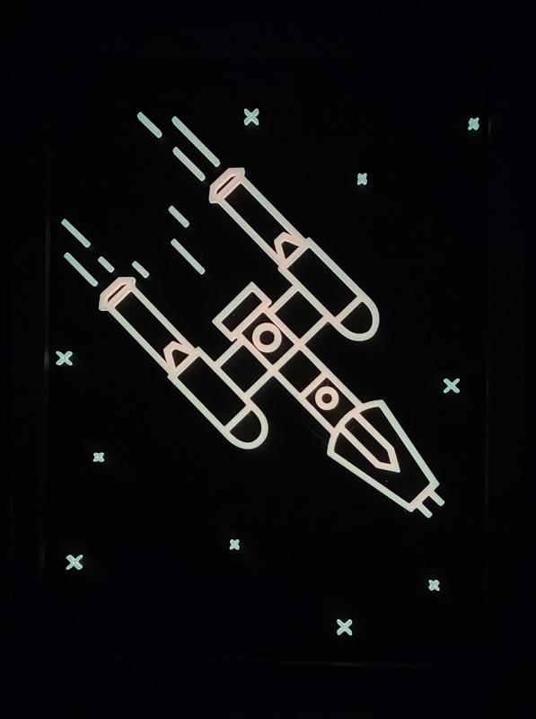 Star Wars Neon Line Art - Y-Wing