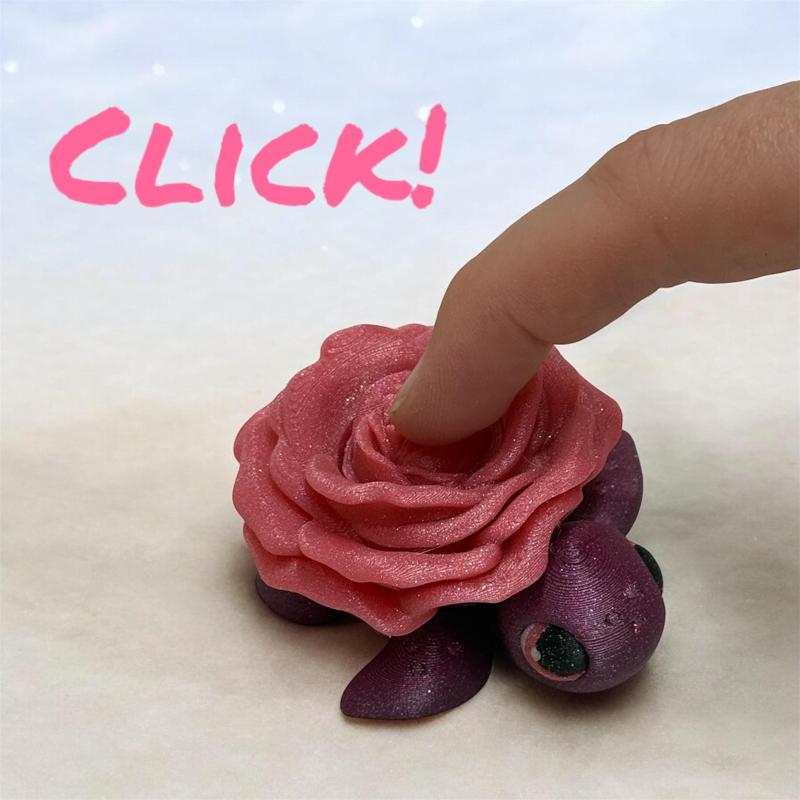 Rose Baby Turtle Articulated Flexi Clicker - Exclusive