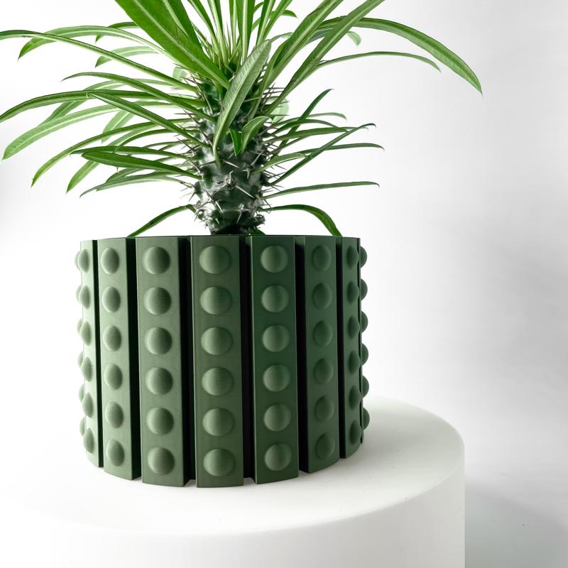 The Belio Planter Pot with Drainage | Tray & Stand Included | Modern and Unique Home Decor for Plants and Succulents  | STL File