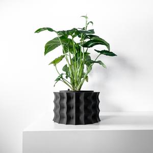 The Kivern Planter Pot with Drainage Tray & Stand: Modern and Unique Home Decor for Plants and Succulents  | STL File