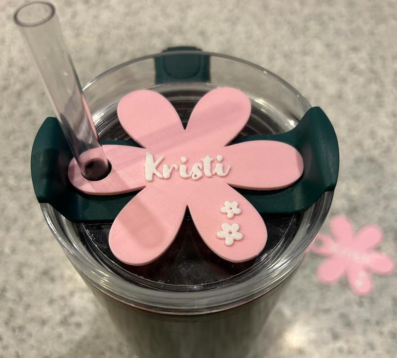 Stanley Cup Flower/heart Lid Topper Customizable