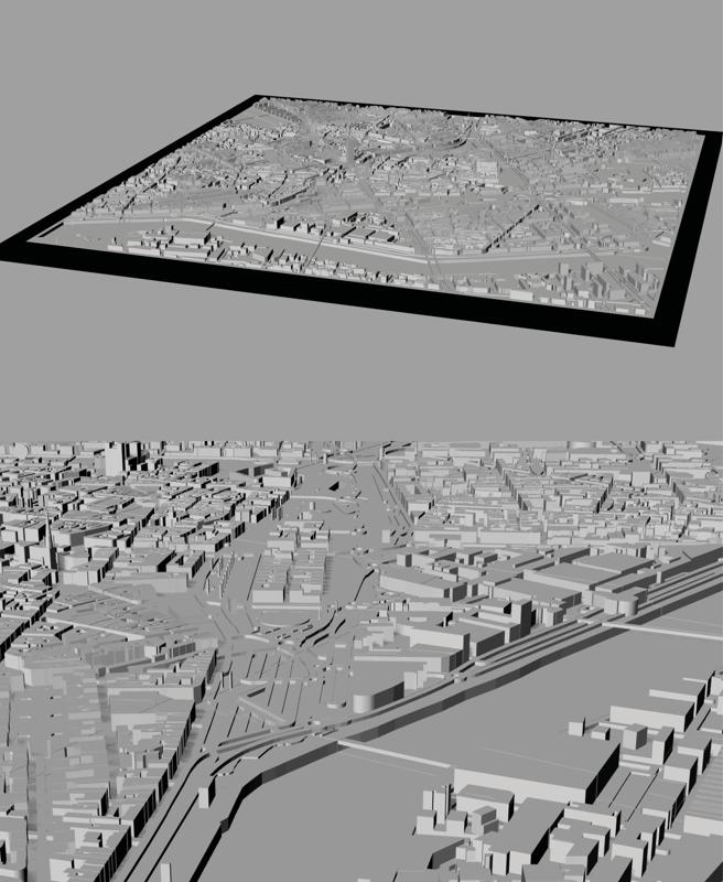 NANTES, Skyline 3d map