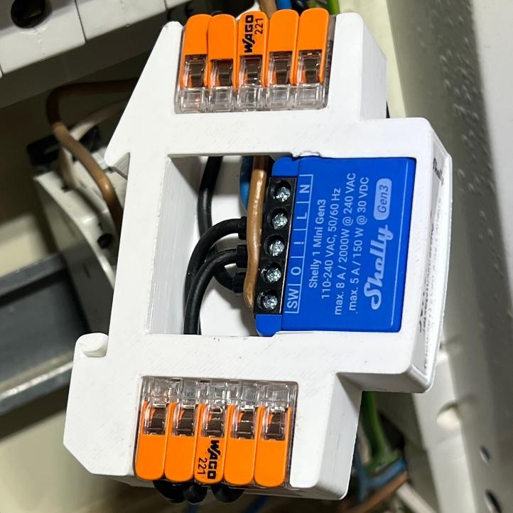 Shelly Mini 1 Gen3 Din Rail Hutschiene with Wago clamps