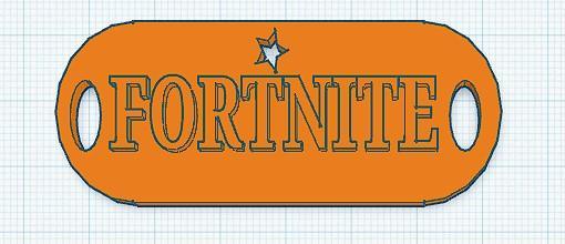 brelok z napisem fortnite