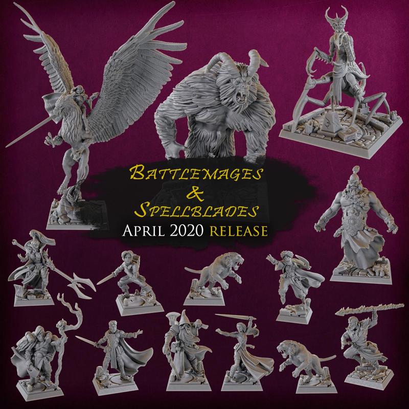 Titan Forge Miniatures - 2020 - April - Battlemages & Spellblades