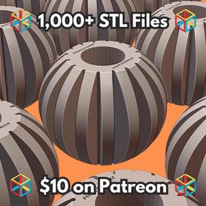 Fluted Bead for DIY Men's Bracelet Making MineeForm FDM 3D Print STL File