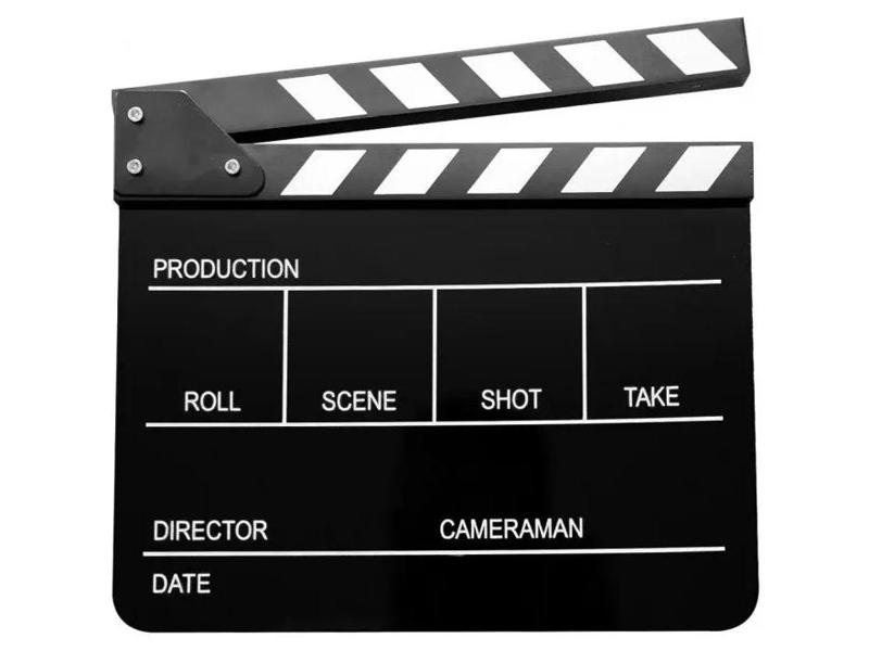 Clapperboard with Black & White Stripe for Film