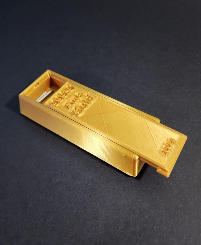 Gold Bar Shaped Storage Box - 2 Tolerances