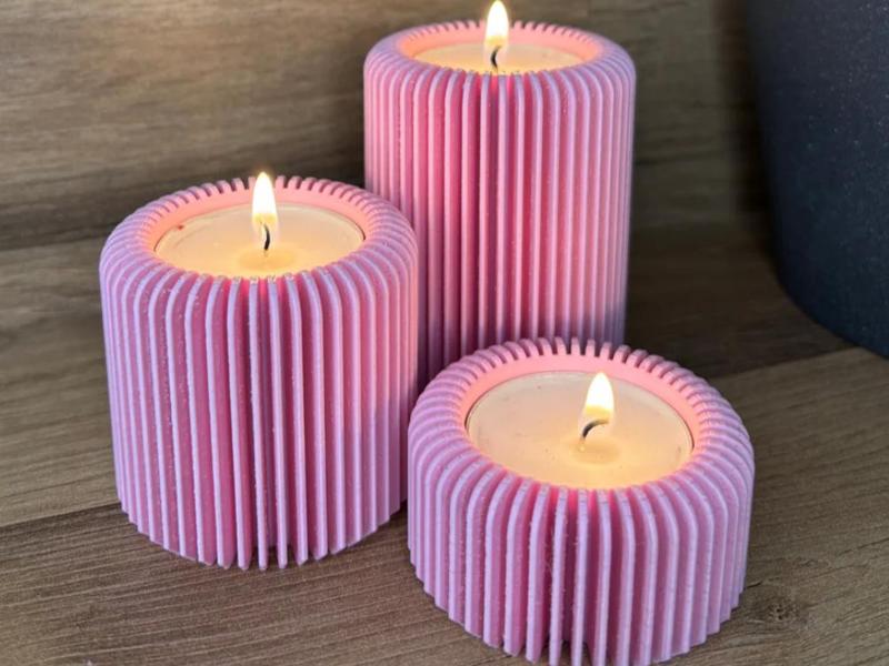 Tea Light Holder Set "Drum"