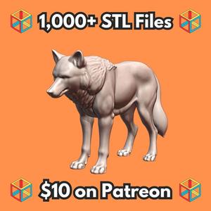 28mm DND Noble Fearless Wild Wolf Fantasy Miniature MineeForm FDM 3D Print STL File