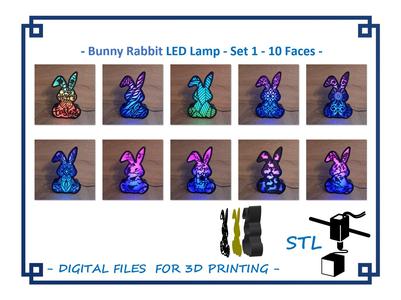 Bunny Rabbit Led Lamp - Set 1 - 10 Different Faces