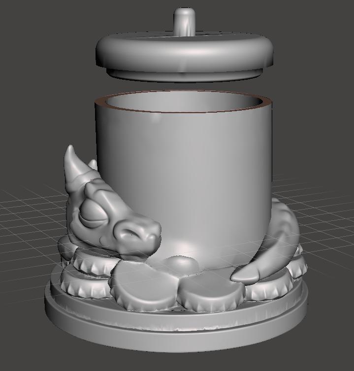 Dragon guarding capsule. 