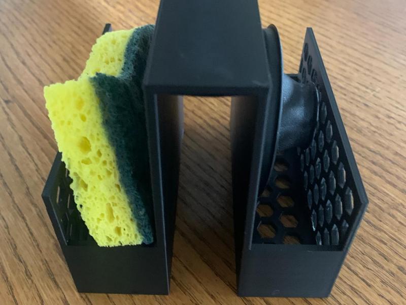 Double-Sided Sponge Holder for Dual Sink