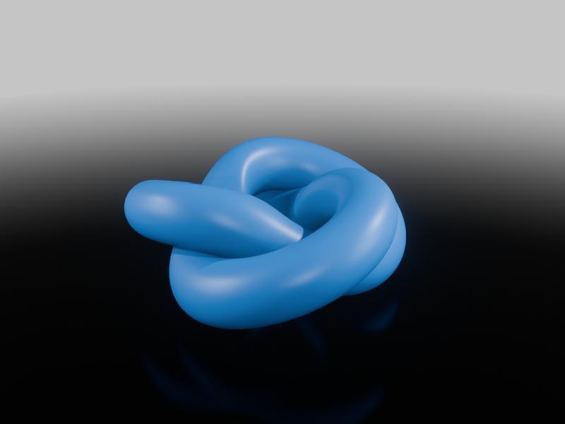 Snakeskin textured trefoil torus knot