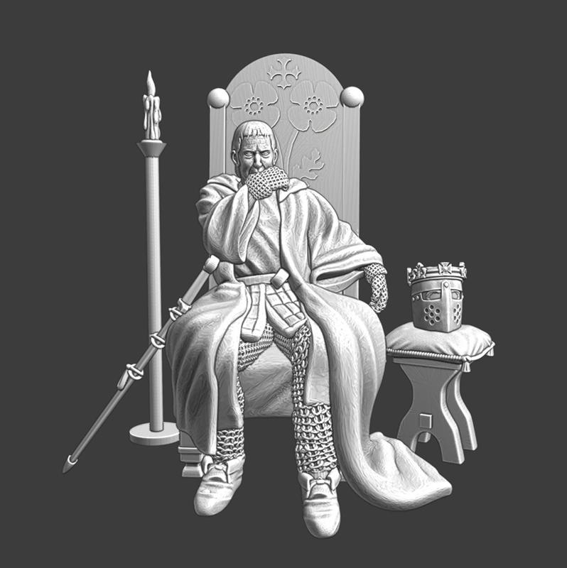 Medieval King sitting on his chair - Field Camp