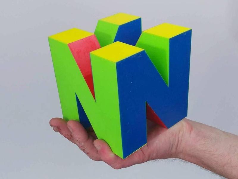Nintendo 64 logo in colors for single color 3D printers