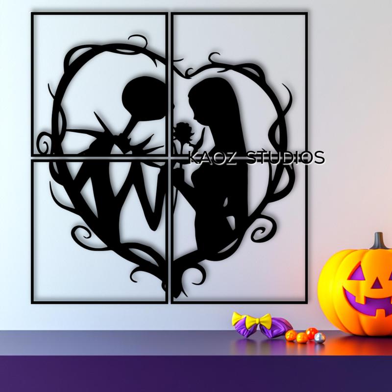 EXTRA LARGE Jack and Sally wall art the nightmare before christmas wall decor 