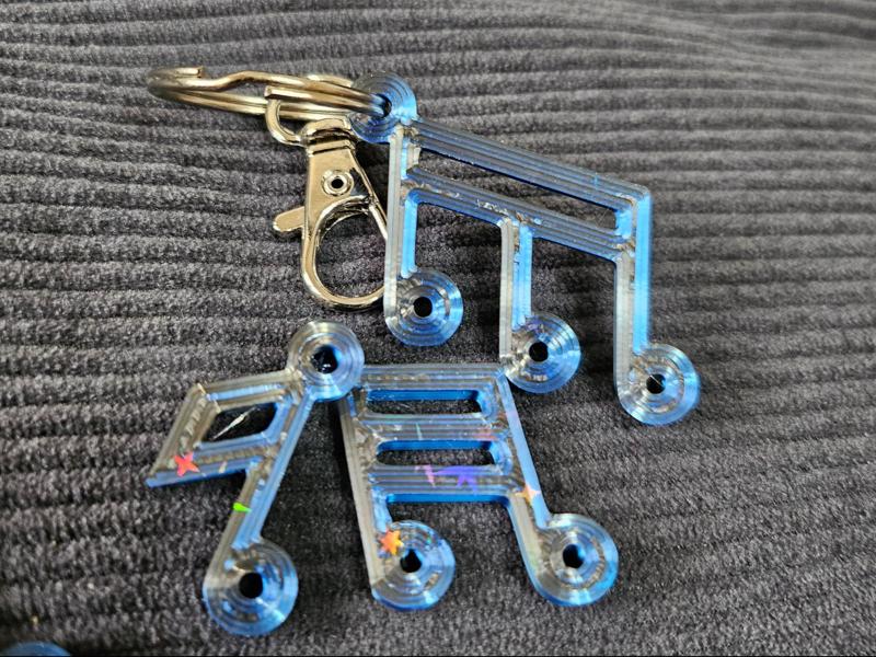 musical note earrings or keychains