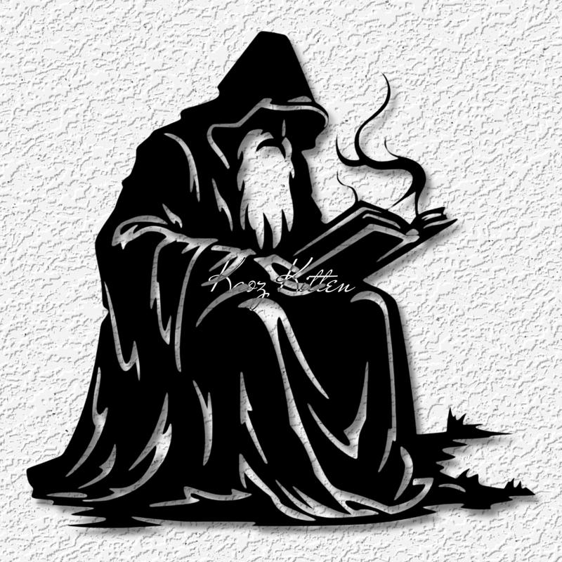 warlock spell book wall art wizard home decor