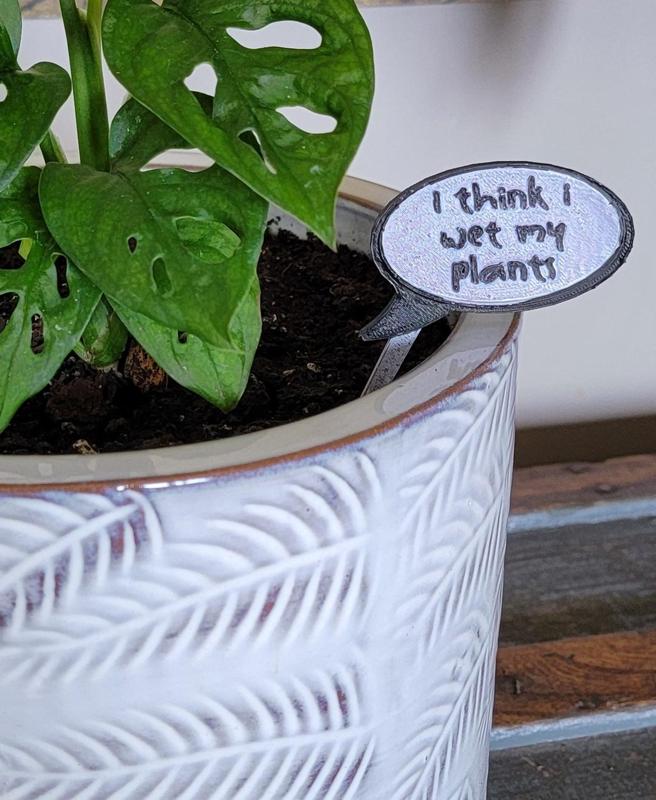 Plant Speech Balloon - I think I wet my plants