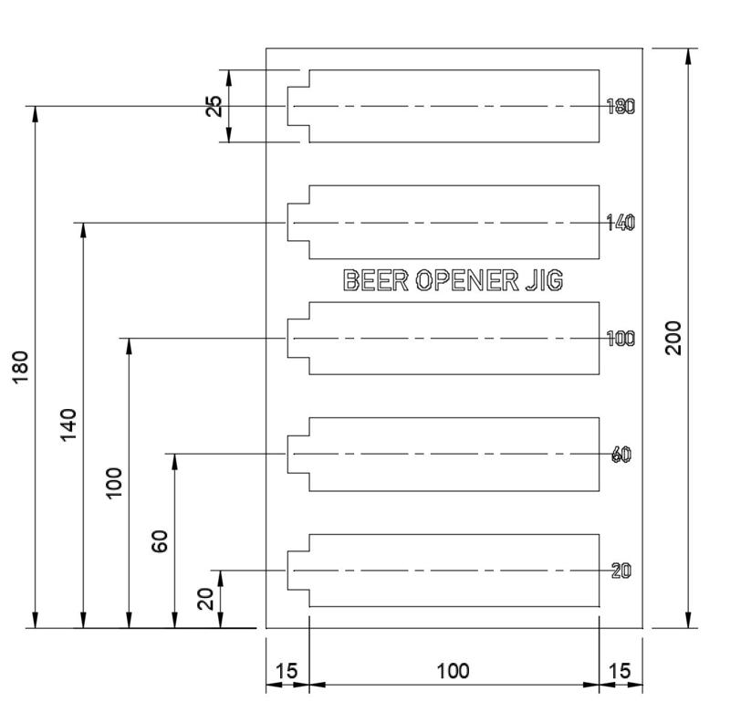 Bottle opener laser/engraving jig