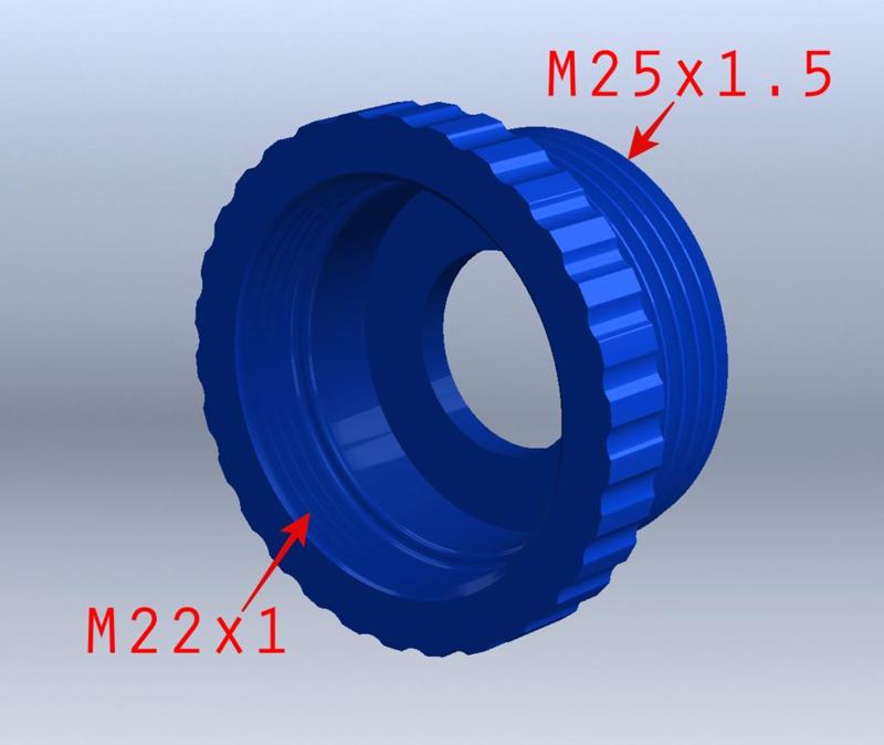 Faucet Female Thread M22x1 and M25x1.5 Adaptor