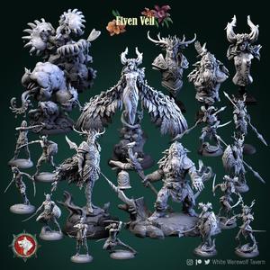 'Elven Veil' February 2022 release 24 STL's miniatures pre-supported