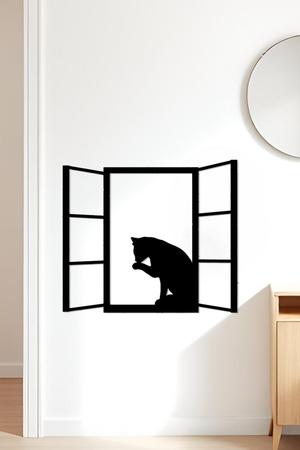 Cat And Window Wall Art, Wall Decor, Home Decor