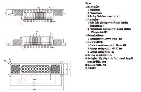 Pogopin magnetic connector 13-20-pin