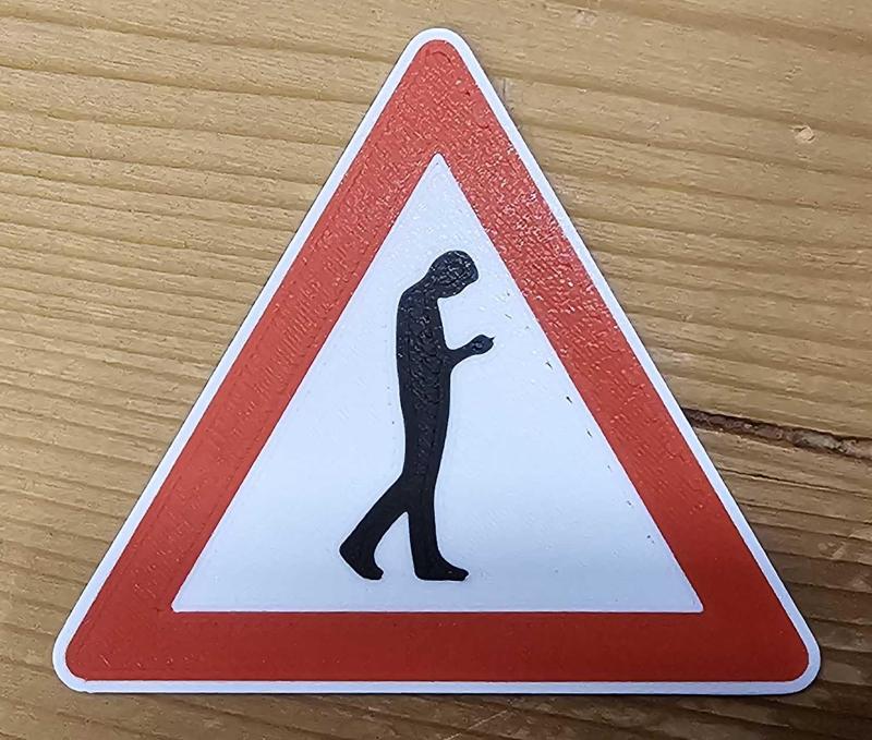 "Verkehrszeichen" Achtung Smombies! (Mann) / "Traffic sign" Beware! Smombies (male)