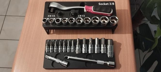 Support pour douilles 3/8 et douille hex