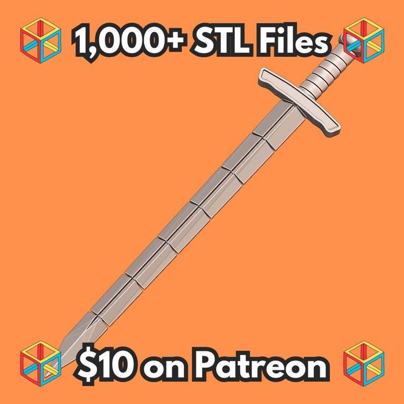 Funny Excalibur Flexi Sword Gag Gift MineeForm FDM 3D Print STL File