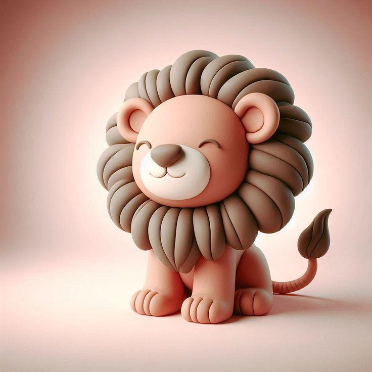 Baby Lion Clay character kawaii 3D Model