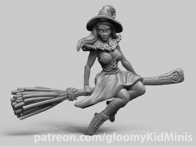 Witch on a broom