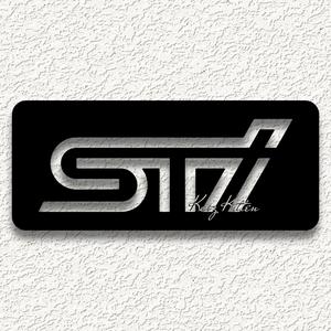 subaru sti emblem logo wall art home decor