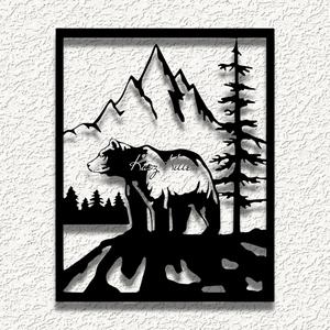 bear forest wall art home decor