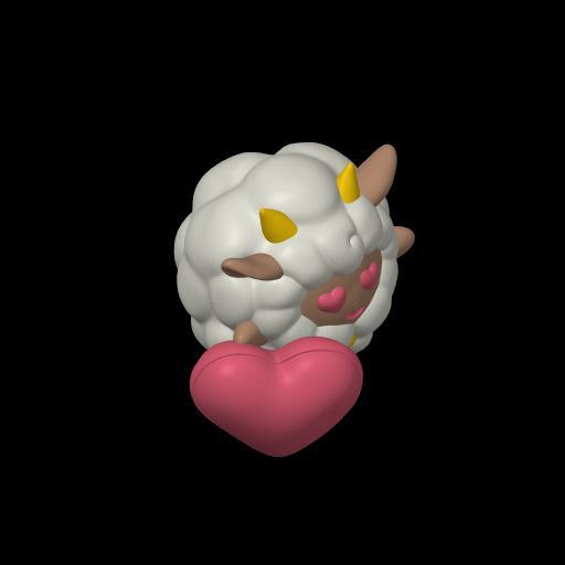 LOVING LAMBALL with a big heart , the cute kawaii sheep VALENTINES DAY