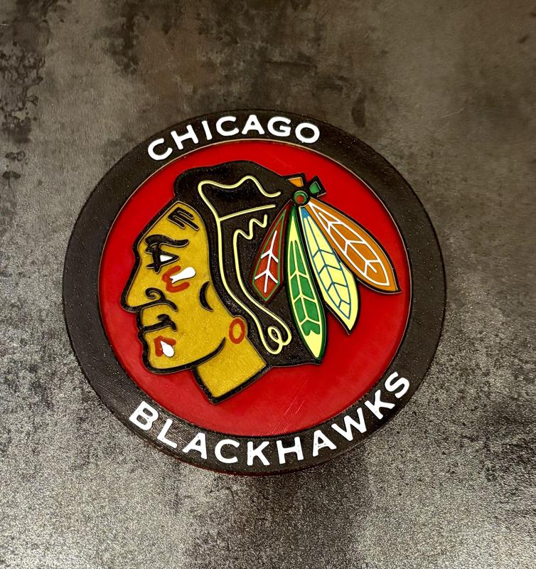 8 color single extruder single piece Circular Chicago Blackhawks Logo wall art