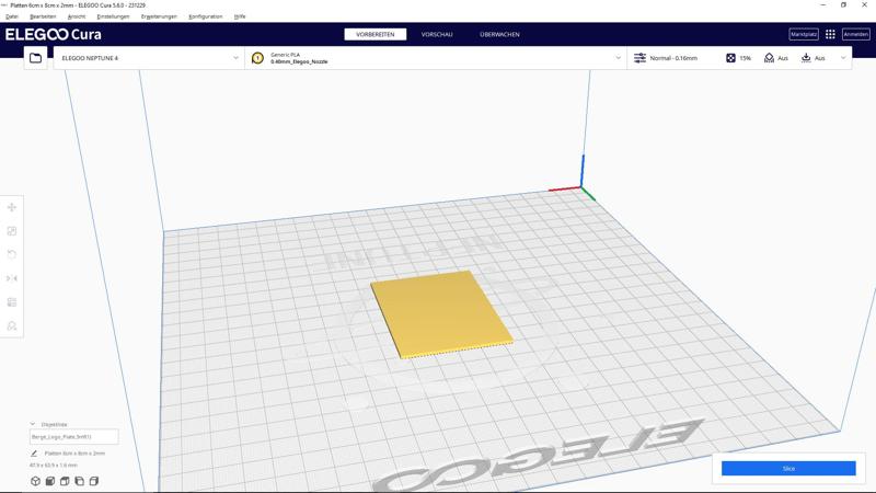 Platte 60mm x80mm x 1,93mm