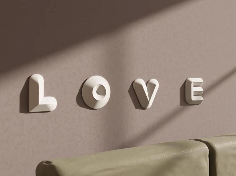 Cute love letters wall hook (two variations)