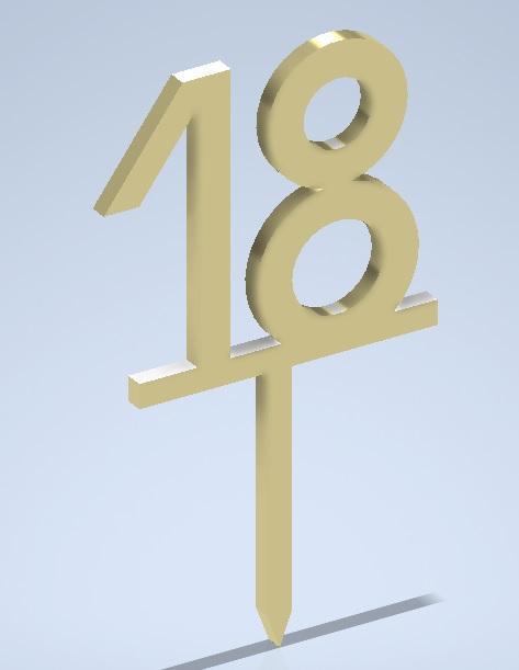Birthday number 18 for cake (easy to print)