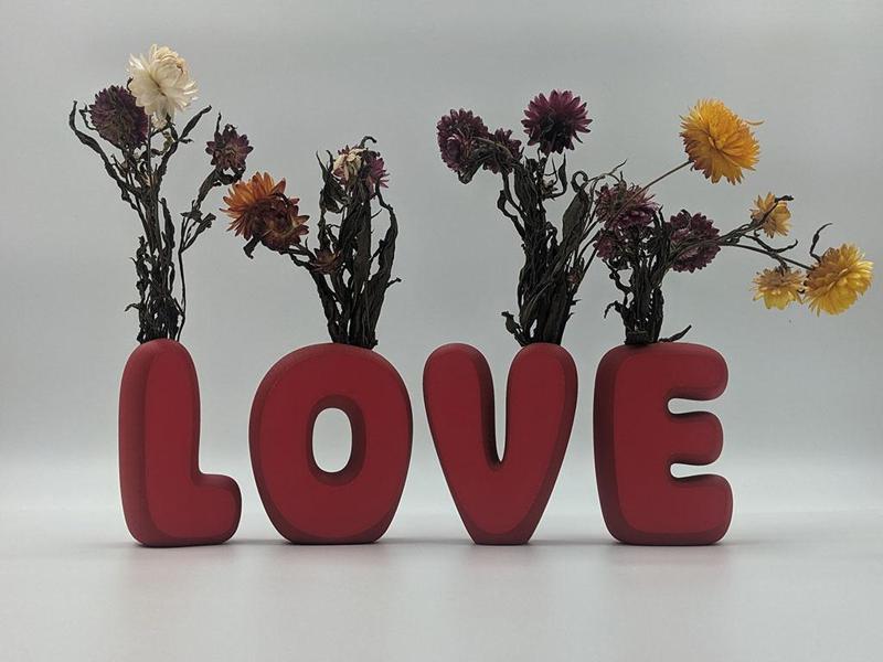 Letter name vases - LOVE