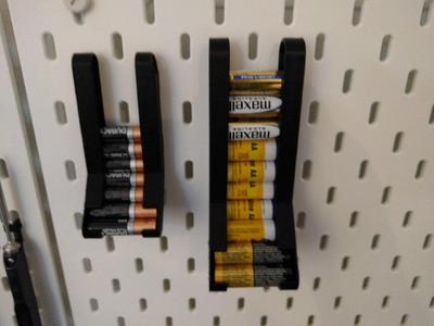 AA Battery dispenser for Ikea Skadis 