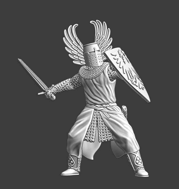 Medieval German Knight with winged helmet