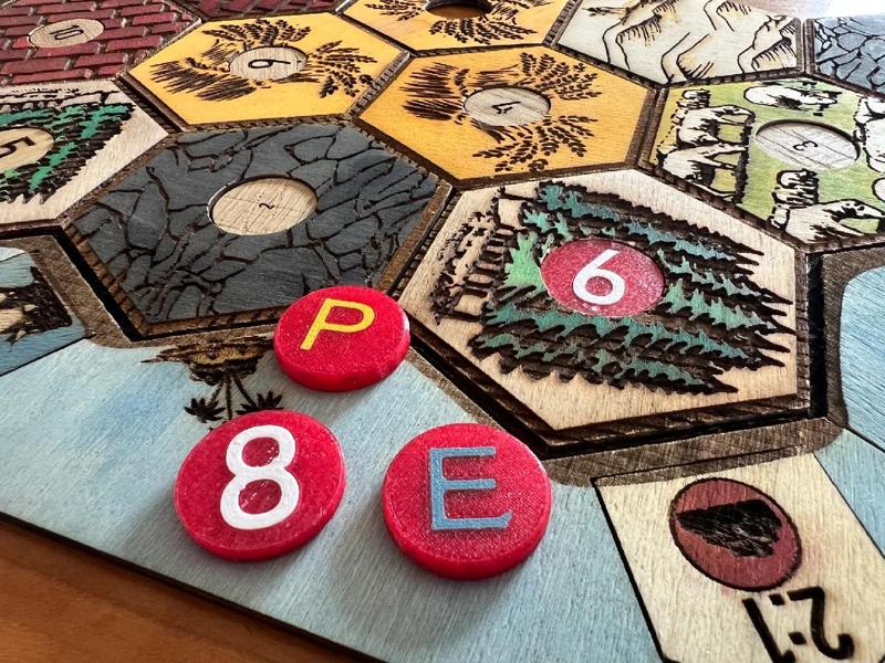 Siedler von Catan Chips (8er & 6er) with Letters on back (MMU) - *.f3d   