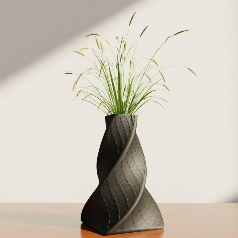Stylish black spiral vase