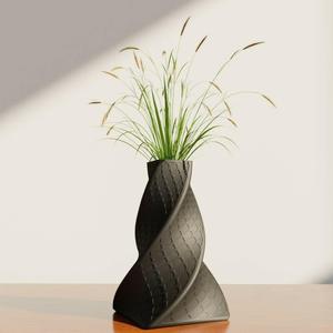 Stylish black spiral vase
