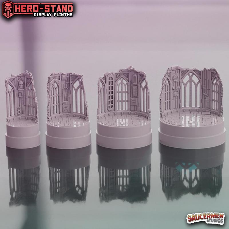 Hero-Stand Display Plinths - Gothic Ruins (Round)