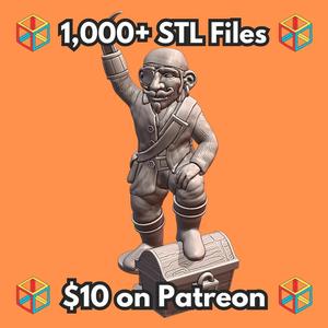 28mm DND One-Eyed Pirate Gnome with Hook Hands Fantasy Miniature MineeForm FDM 3D Print STL File